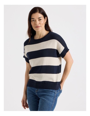 NAVY/NEUTRAL STRIPE colour