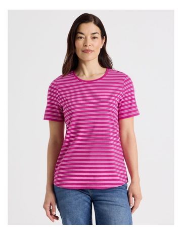 HOT PINK/WHITE STRIP colour