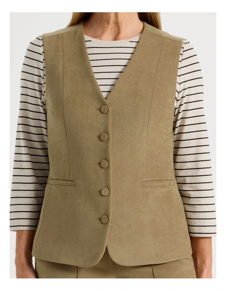 Princess Line Tailored Vest in Camel image 3