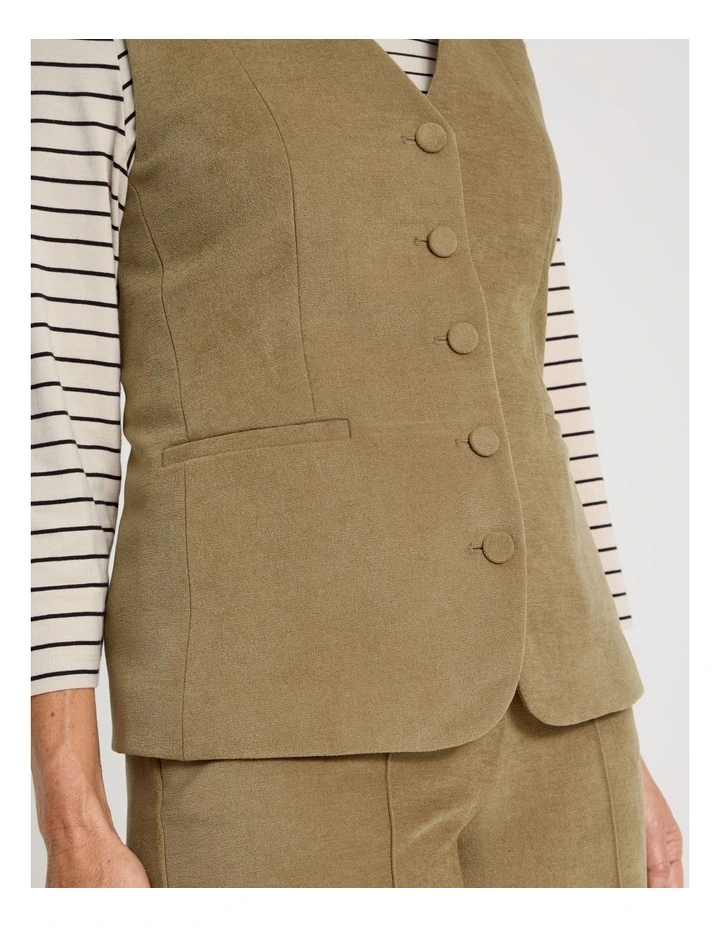 Princess Line Tailored Vest in Camel image 4