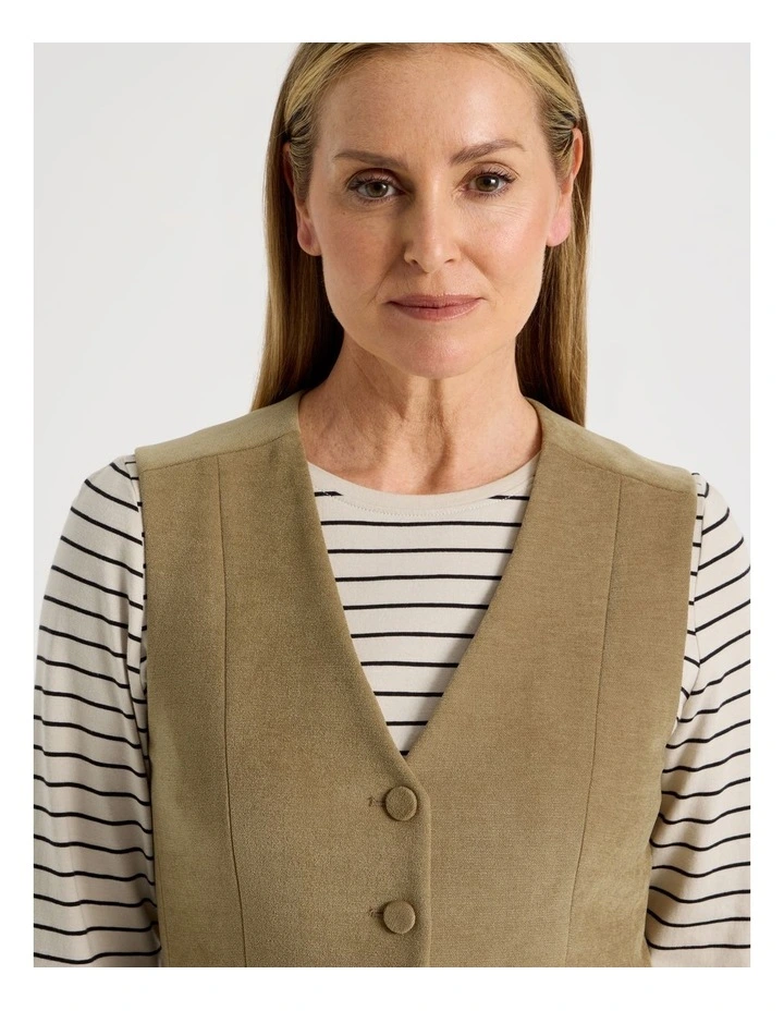 Princess Line Tailored Vest in Camel image 5