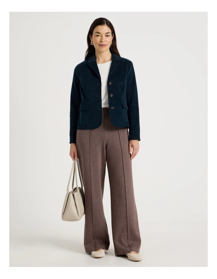 Single Breasted Cord Jacket in Teal image 2