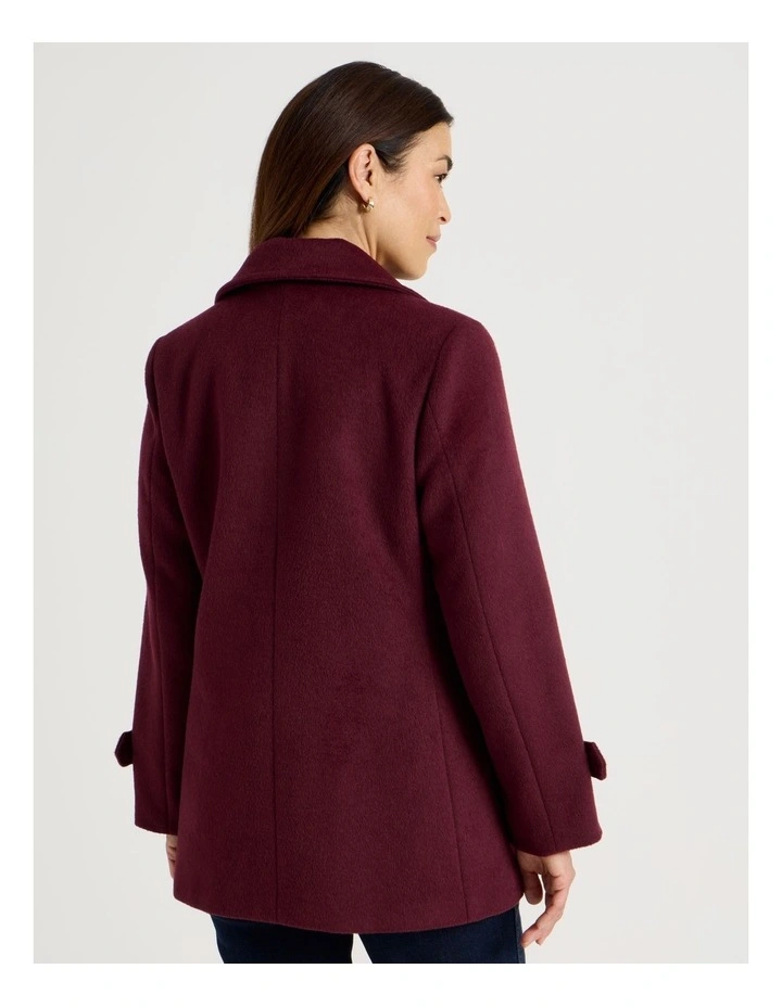 Fully Lined Double Breasted Jacket in Burgundy image 6