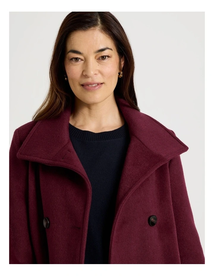 Fully Lined Double Breasted Jacket in Burgundy image 7