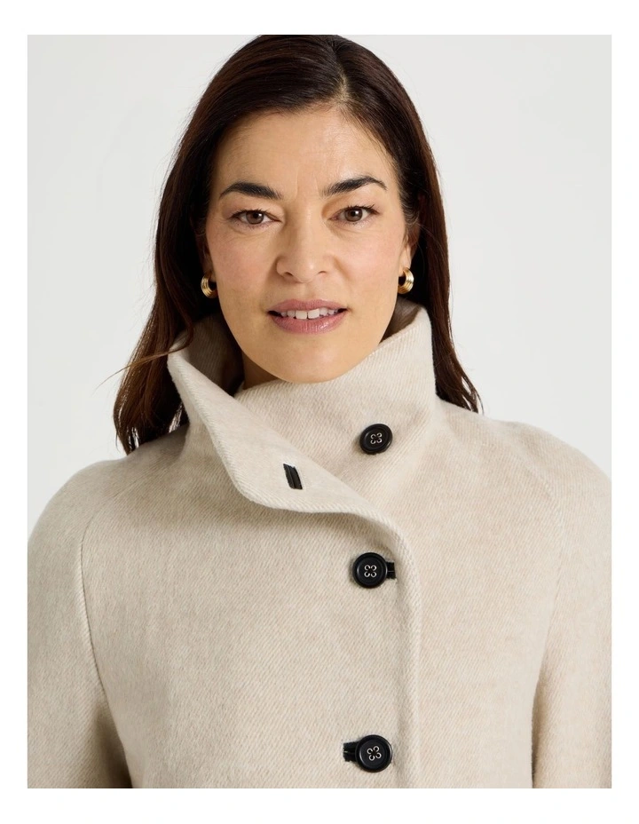 Funnel Neck Short Jacket in Stone image 3