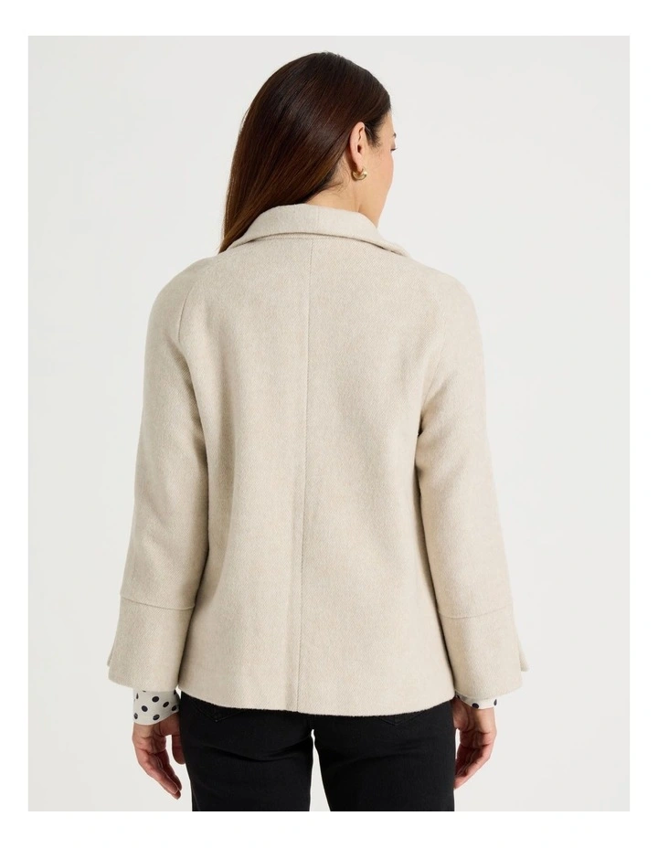 Funnel Neck Short Jacket in Stone image 6