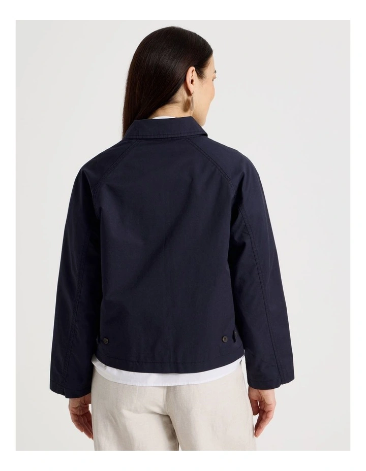Cotton Long Sleeve Light Weight Jacket in Navy image 6