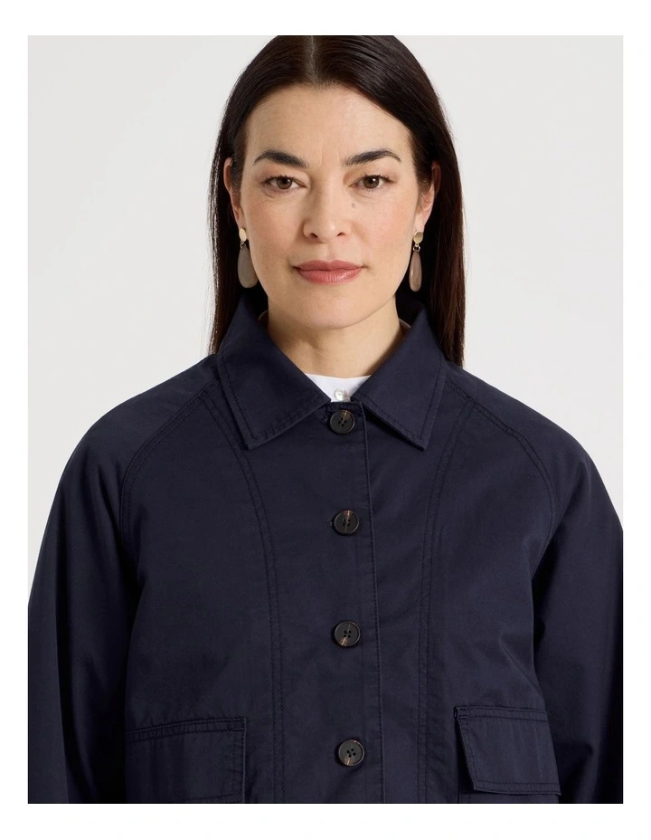 Cotton Long Sleeve Light Weight Jacket in Navy image 7