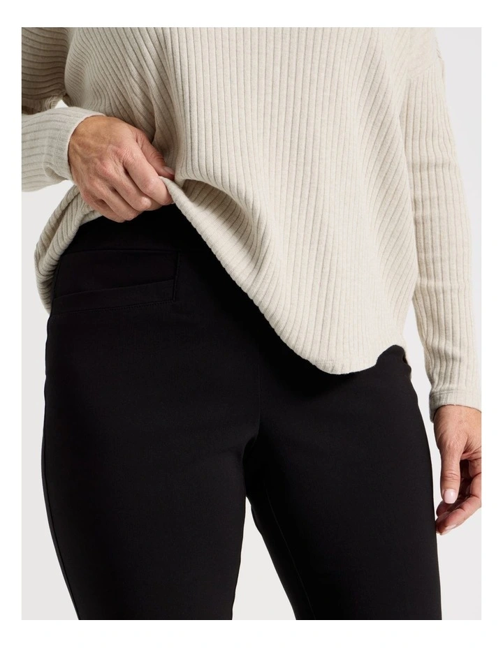 Wardrobe Staple Stretch Full Length Straight Pant In Black image 3