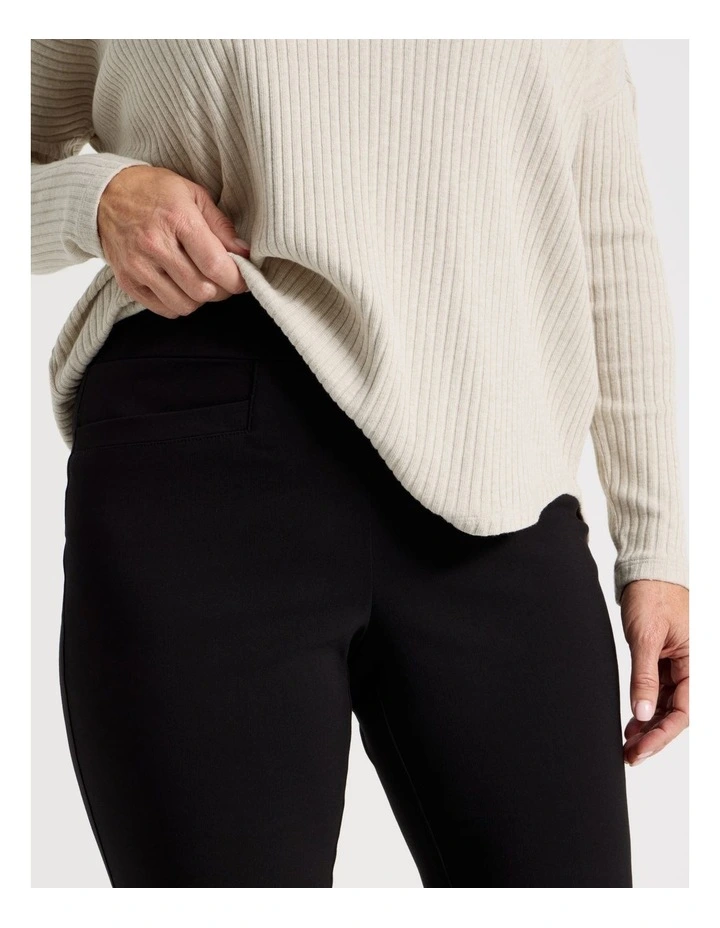 Wardrobe Staple Stretch Full Length Straight Pant In Black image 4