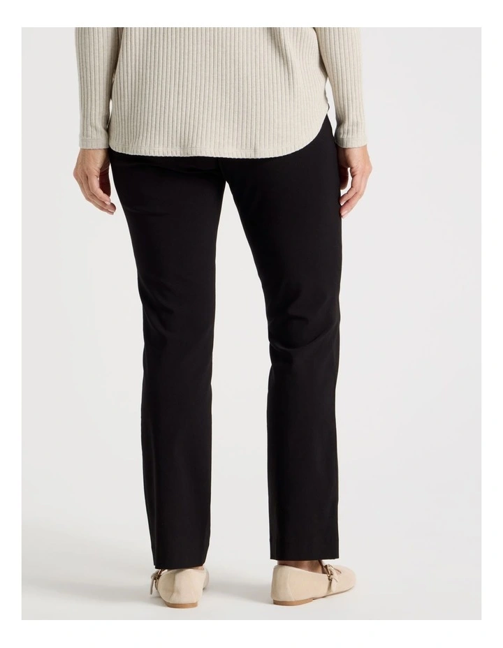 Wardrobe Staple Stretch Full Length Straight Pant In Black image 4