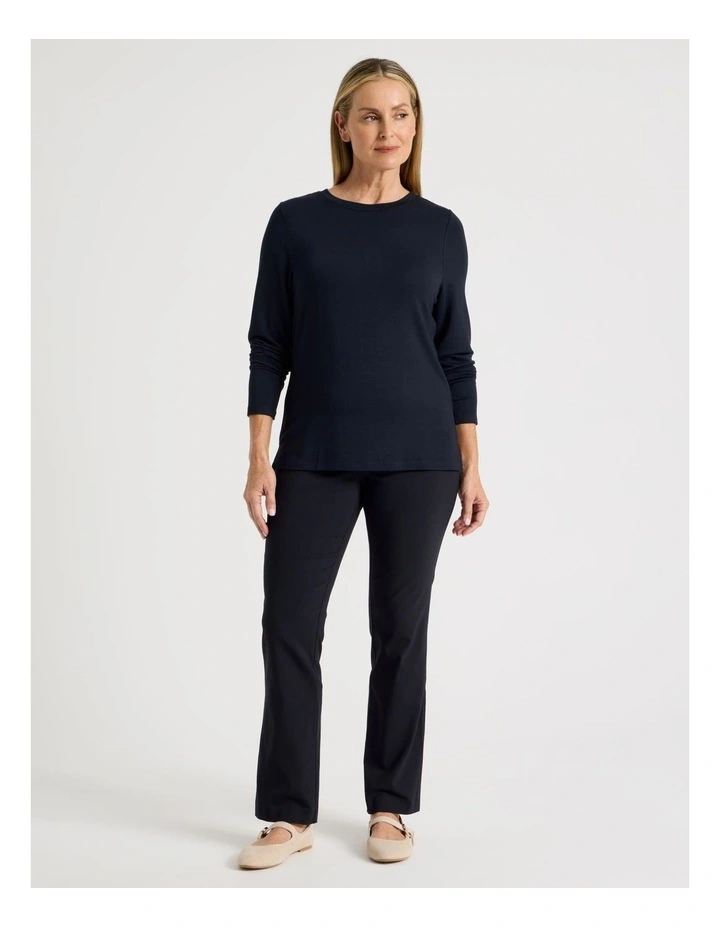 Wardrobe Staple Stretch Full Length Straight Pant In Navy image 1