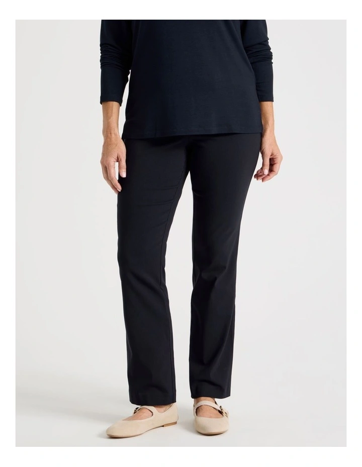 Wardrobe Staple Stretch Full Length Straight Pant In Navy image 2