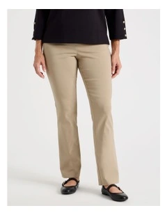 Wardrobe Staple Stretch Full Length Straight Pant In Neutral
