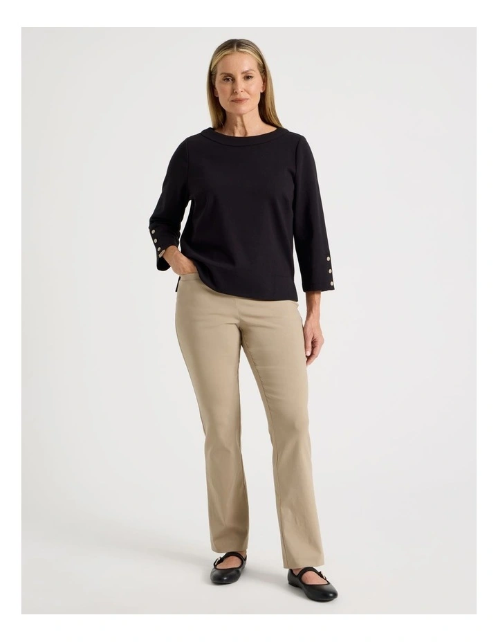 Wardrobe Staple Stretch Full Length Straight Pant In Neutral image 2