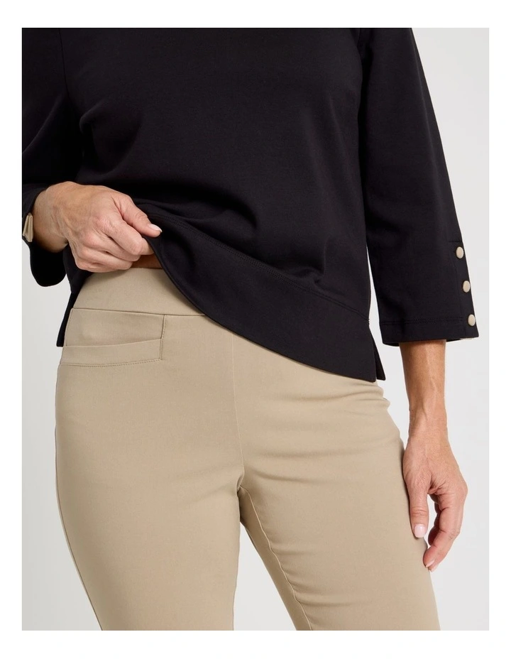 Wardrobe Staple Stretch Full Length Straight Pant In Neutral image 3