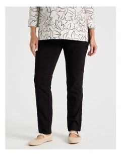 Wardrobe Staple Stretch Full Length Slim Pant In Black