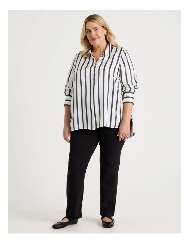 Wardrobe Staple Stretch Full Length Slim Pant In Black image 6