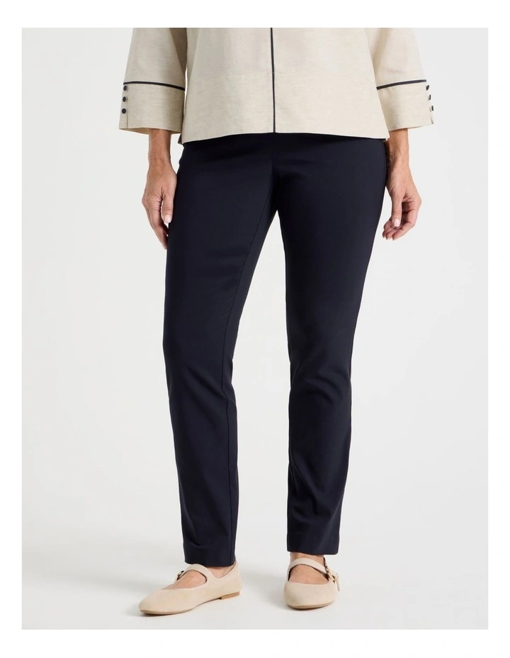 Wardrobe Staple Stretch Full Length Slim Pant In Navy image 2