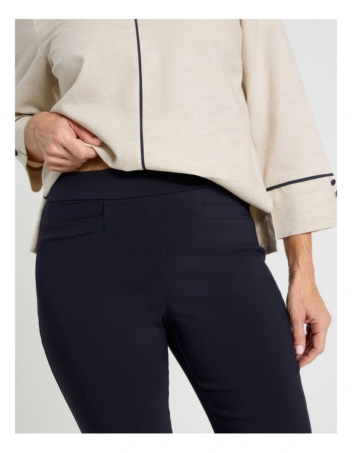 Wardrobe Staple Stretch Full Length Slim Pant In Navy image 3