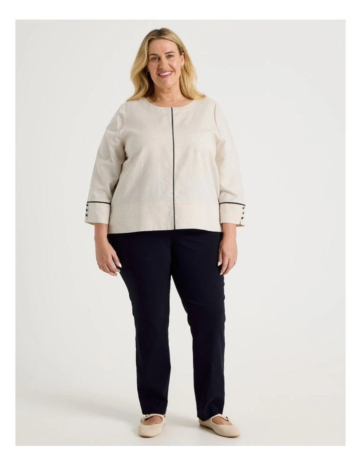 Wardrobe Staple Stretch Full Length Slim Pant In Navy image 6