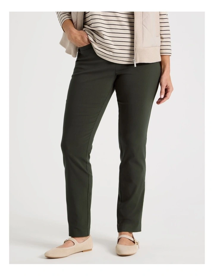 Wardrobe Staple Stretch Full Length Slim Pant In Olive image 2