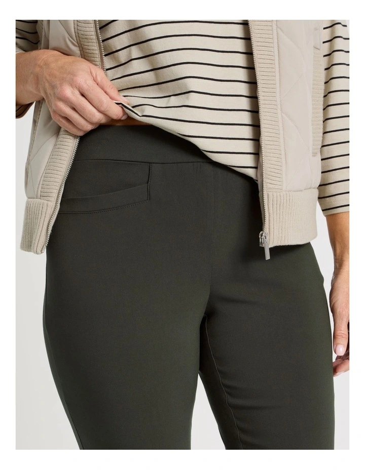 Wardrobe Staple Stretch Full Length Slim Pant In Olive image 3