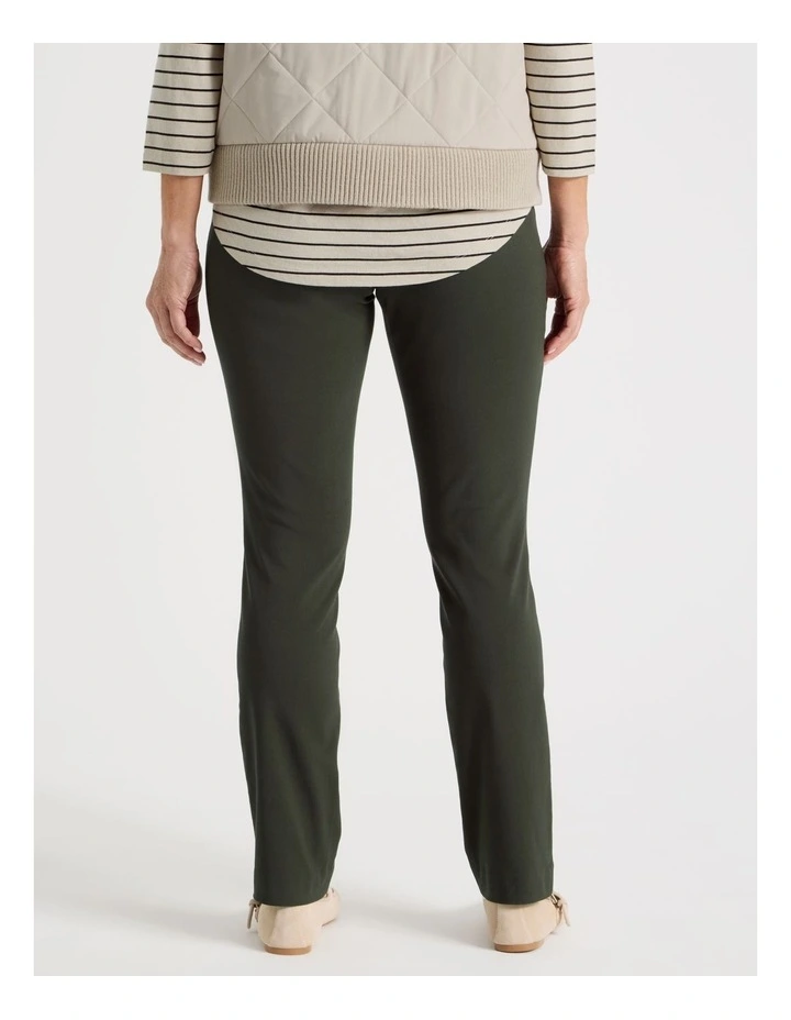 Wardrobe Staple Stretch Full Length Slim Pant In Olive image 4