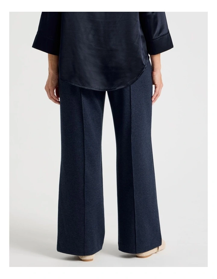 Wide Leg Smart Knit Pant In Navy Check image 5