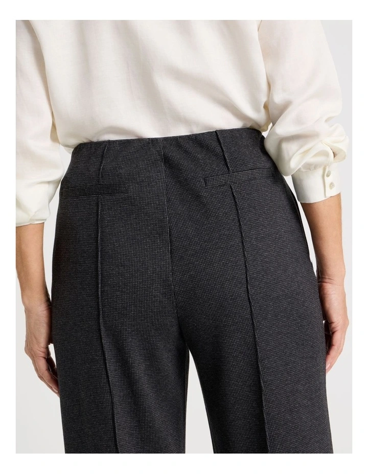 Wide Leg Smart Knit Pant In Charcoal Check image 5