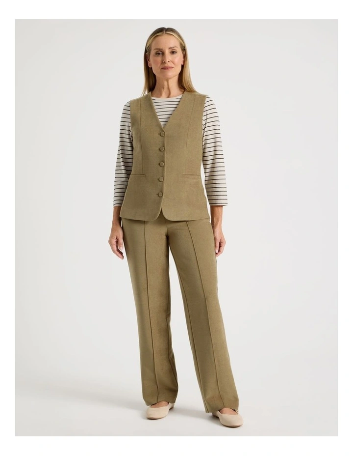 Straight Leg Smart Pant in Camel image 1