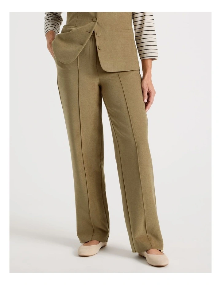 Straight Leg Smart Pant in Camel image 2