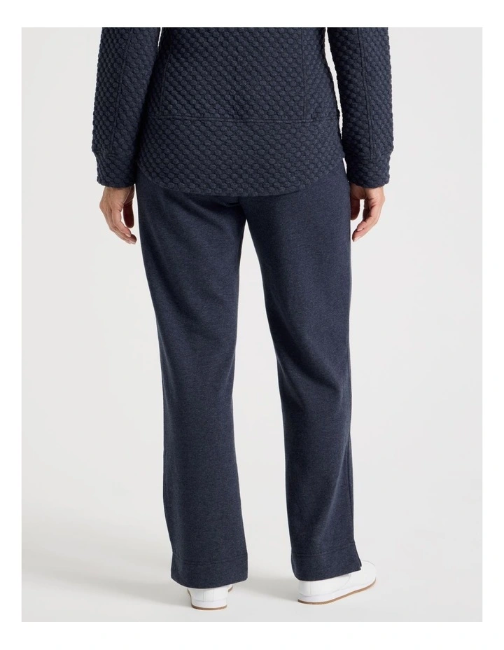 Drawcord Waist Full Length Straight Leg Trackpant in Navy Marle image 4