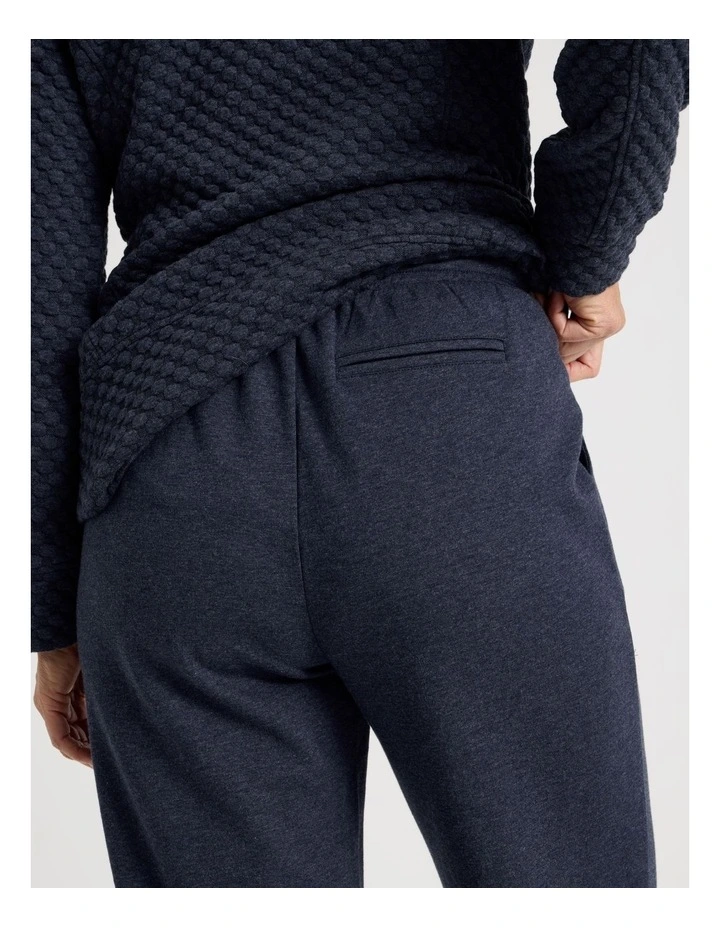 Drawcord Waist Full Length Straight Leg Trackpant in Navy Marle image 5