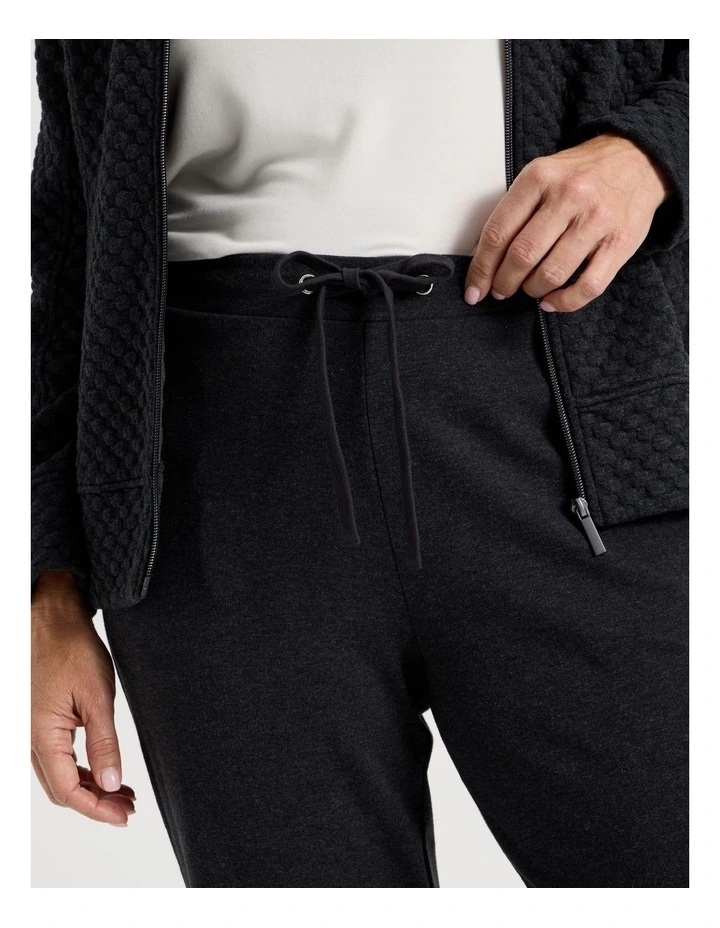 Drawcord Waist Full Length Straight Leg Trackpant In Charcoal Marle image 3