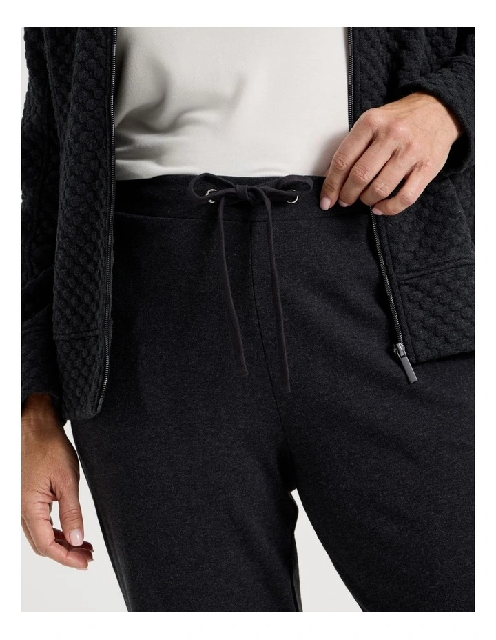 Drawcord Waist Full Length Straight Leg Trackpant In Charcoal Marle image 4