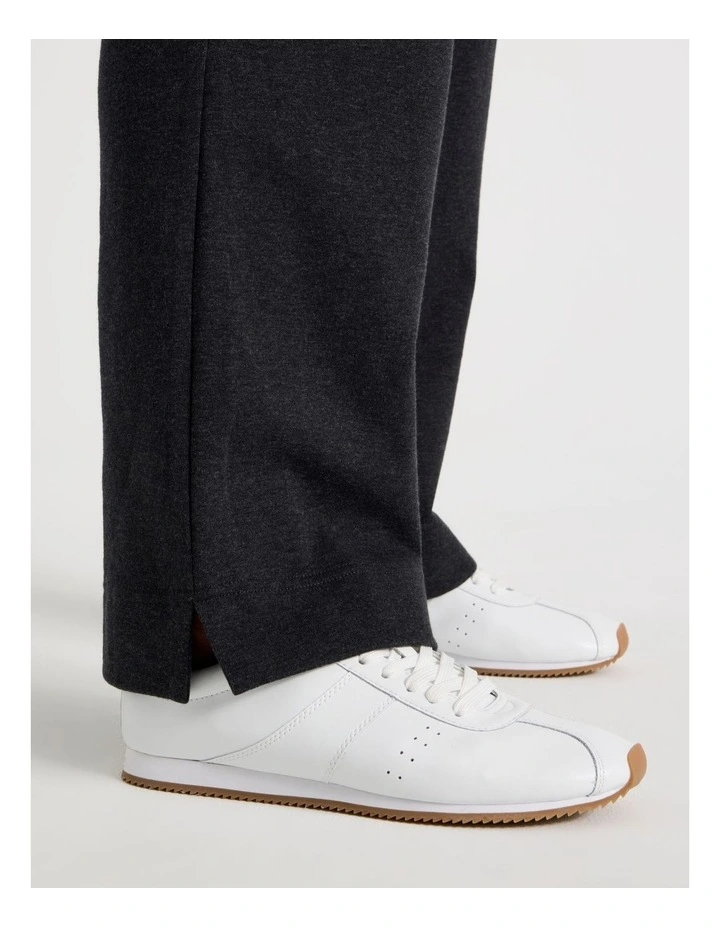 Drawcord Waist Full Length Straight Leg Trackpant In Charcoal Marle image 4