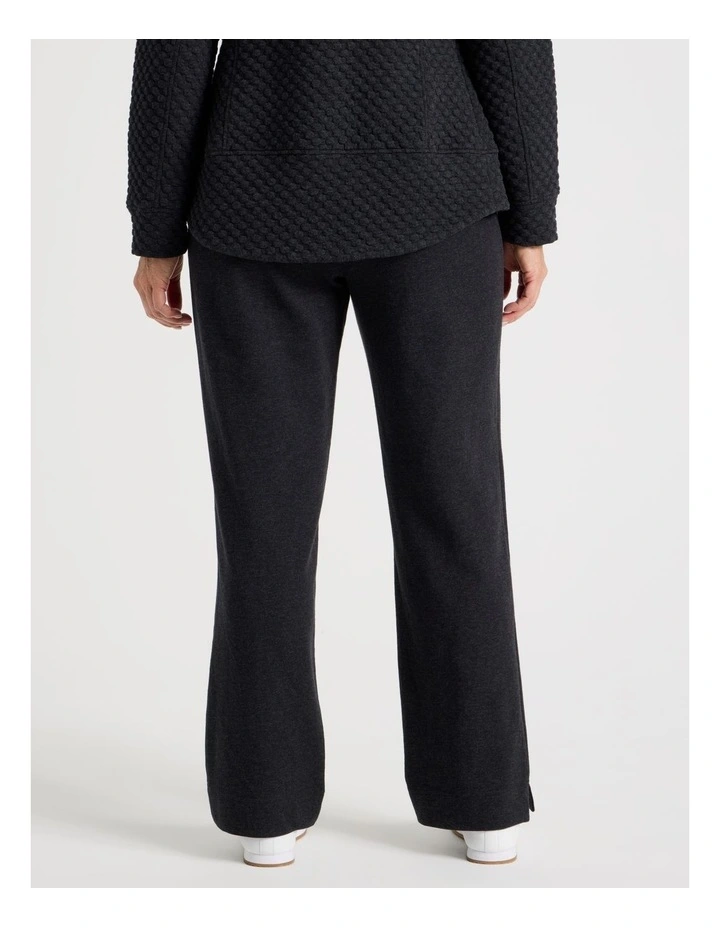 Drawcord Waist Full Length Straight Leg Trackpant In Charcoal Marle image 5