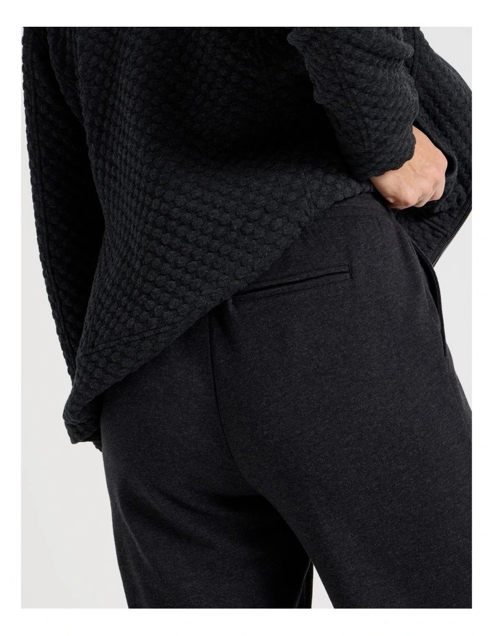 Drawcord Waist Full Length Straight Leg Trackpant In Charcoal Marle image 7