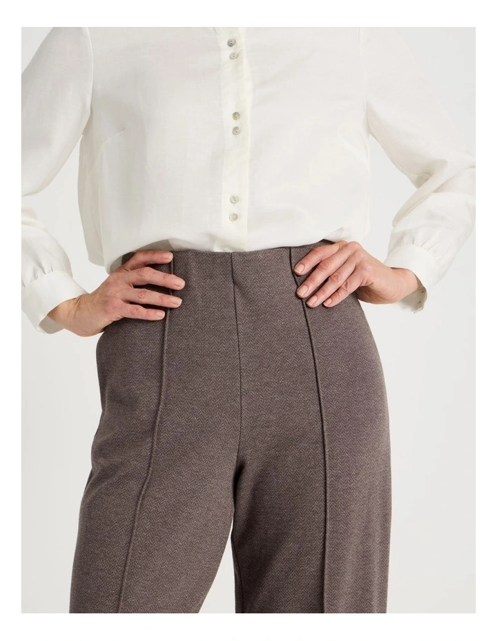 Wide Leg Smart Knit Pant in Browns image 3