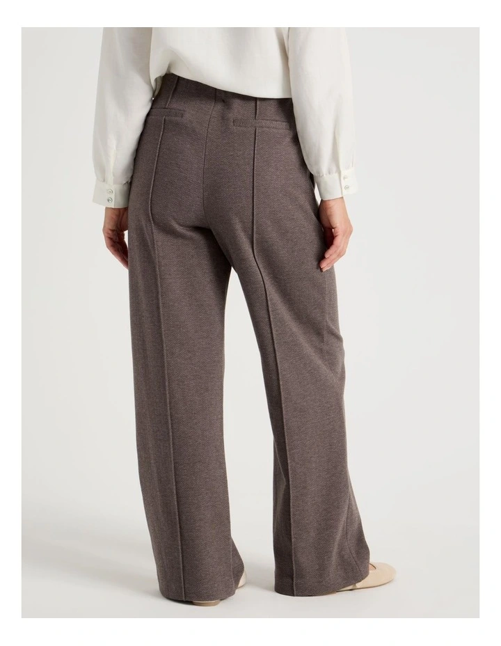 Wide Leg Smart Knit Pant in Browns image 4