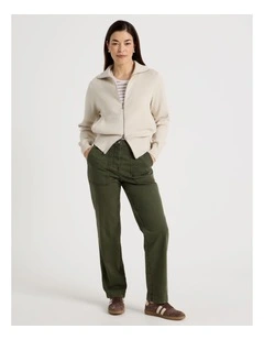 Utility Stretch Pant With Patch Pockets in Olive