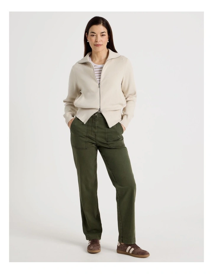 Utility Stretch Pant With Patch Pockets in Olive image 1