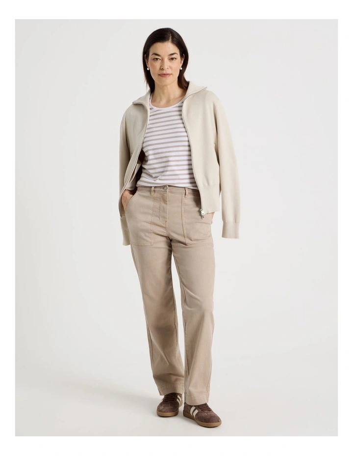 Utility Stretch Pant With Patch Pockets in Neutral image 1