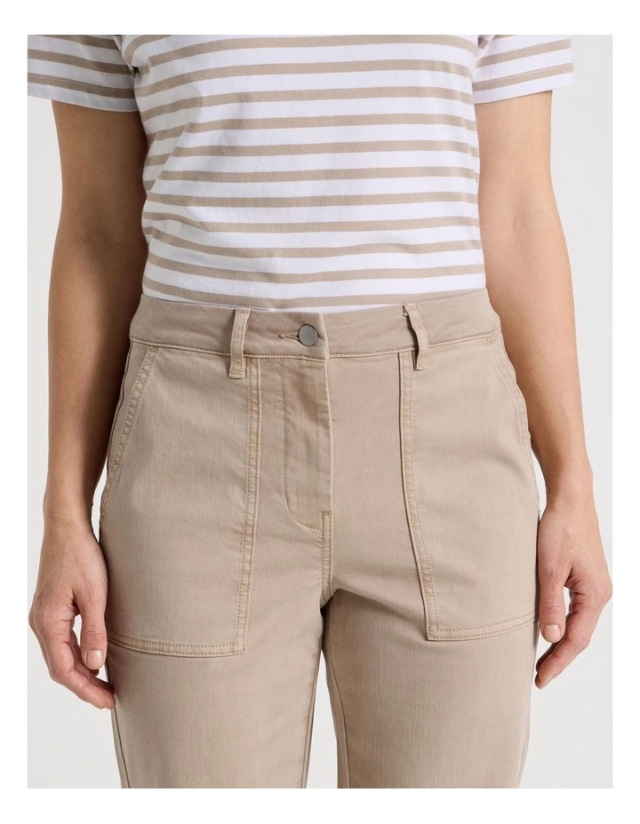 Utility Stretch Pant With Patch Pockets in Neutral image 3