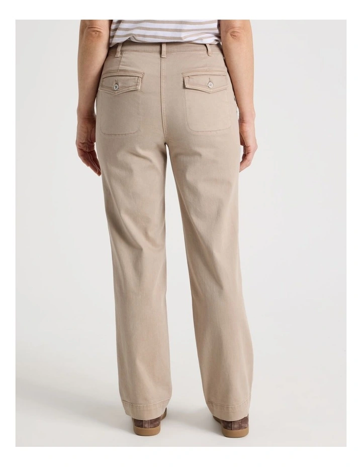 Utility Stretch Pant With Patch Pockets in Neutral image 4