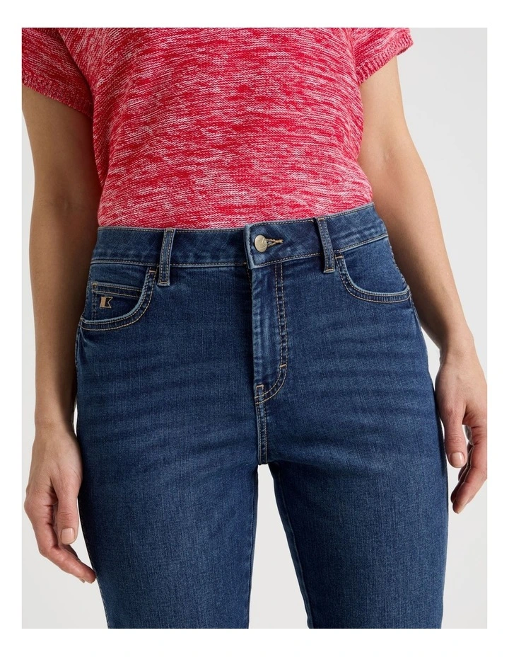 Wardrobe Staple Crop Jean in Mid Indigo image 3