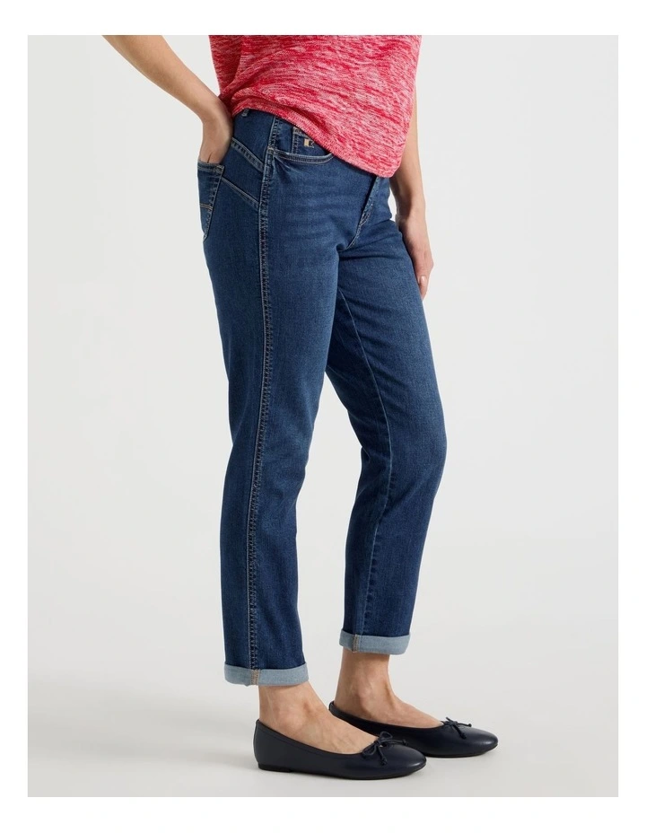 Wardrobe Staple Crop Jean in Mid Indigo image 5