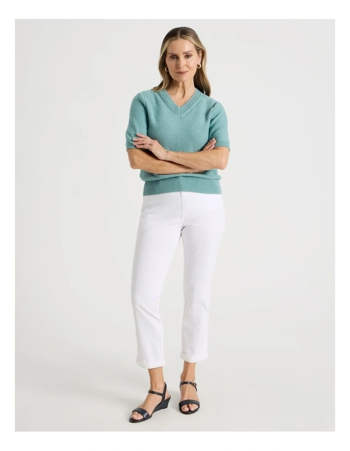 Wardrobe Staple Crop Jean in White image 1
