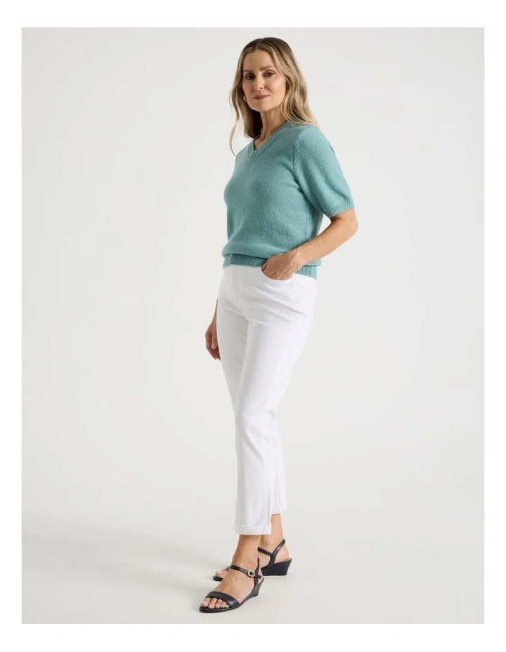 Wardrobe Staple Crop Jean in White image 3